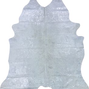COWHIDE METALLIC SILVER ON OFF WHITE 3-5M