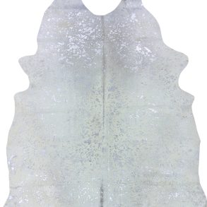 COWHIDE METALLIC SILVER ON OFF WHITE 3-5M