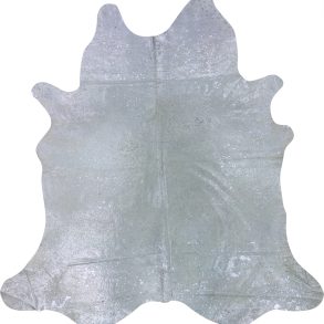 COWHIDE METALLIC SILVER ON OFF WHITE 3-5M
