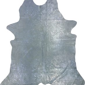 COWHIDE METALLIC SILVER ON OFF WHITE 3-5M