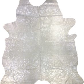 COWHIDE METALLIC SILVER ON OFF WHITE 3-5M