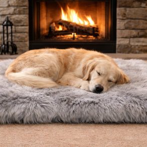 SHEEPSKIN L/W 70X45CM PET BED MEDIUM GREY